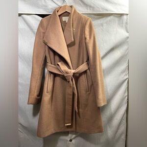 Michael Kors Camel Wool Wrap Coat